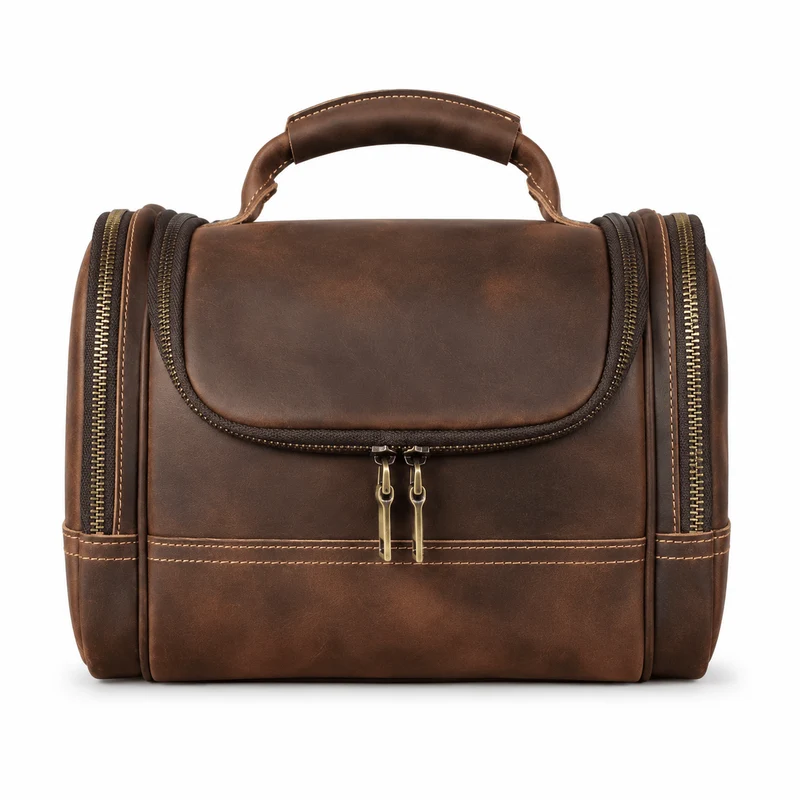 Grande Trousse De Toilette Cuir Homme Vintage