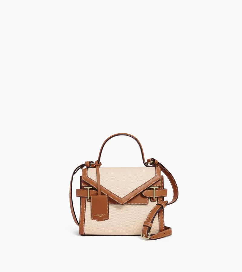 Petit modèle Emilie double rabat Le Tanneur Toile Coton et Cuir