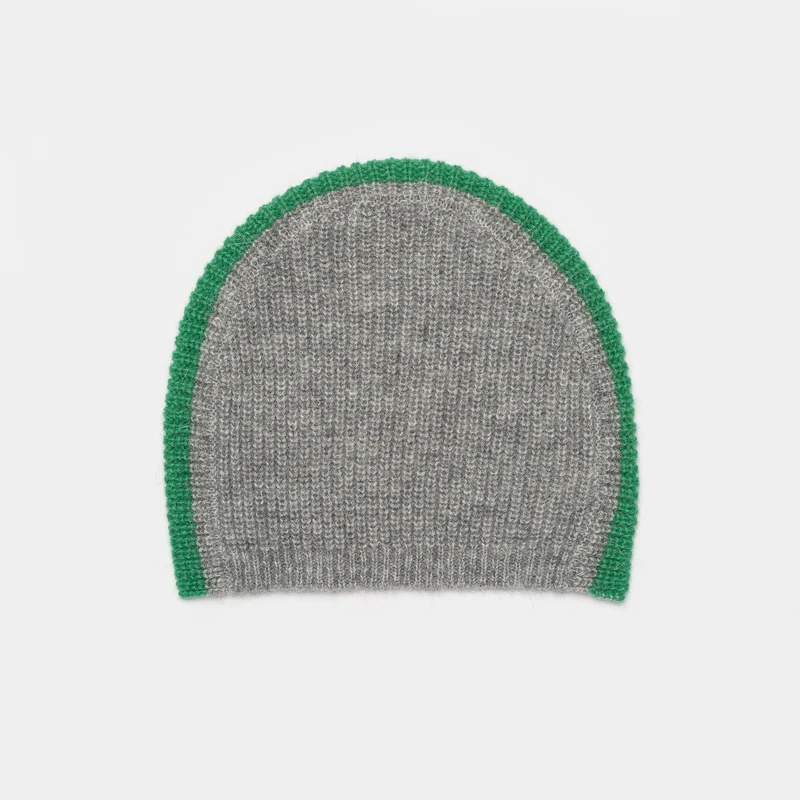 Faux Knit Skully in Grey/Green