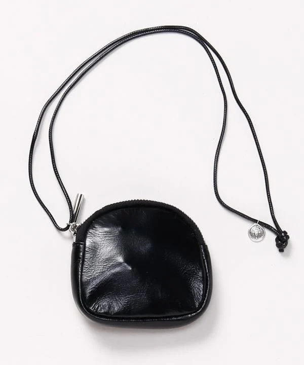 Mini pochette ronde en cuir