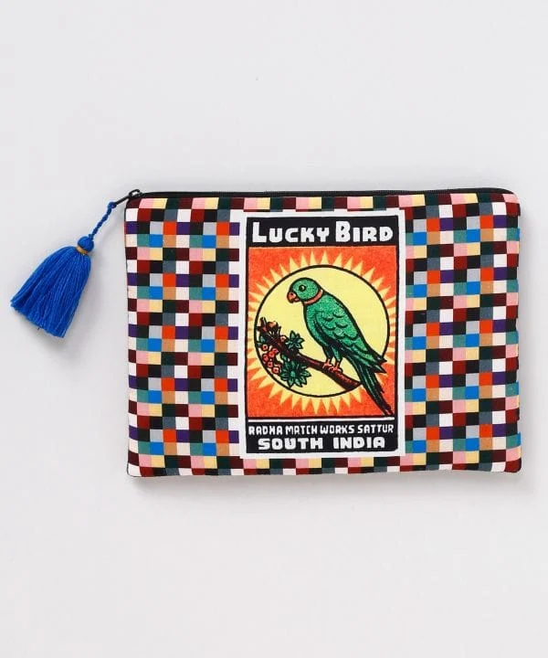 Pochette à imprimé boîte d'allumettes style rétro