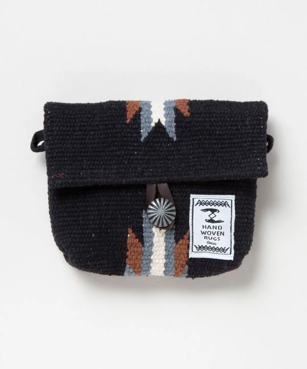 Pochette tissée à motif géométrique à double sens