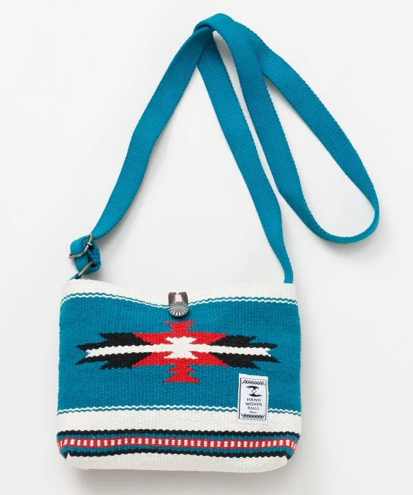 Sac bandoulière tissé à motif géométrique