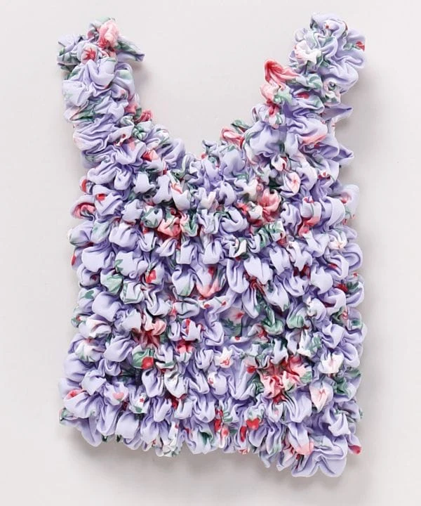 Mini sac froncé à fleurs