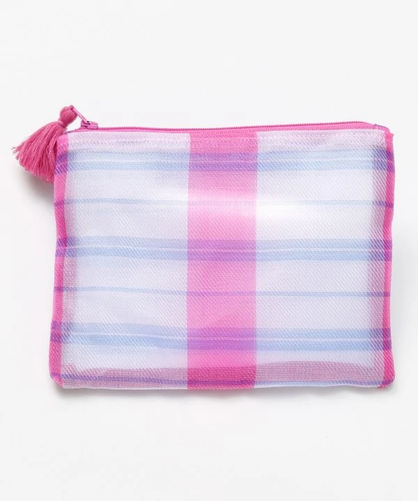 Mini pochette à rayures fluo