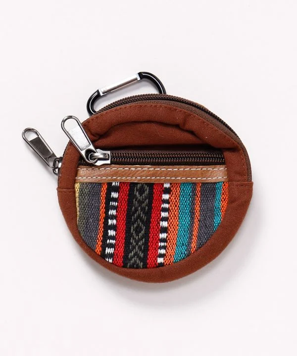 Pochette ronde en cuir Gheri népalais