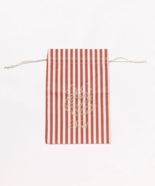 Sac cadeau rayé brodé de Noël - L