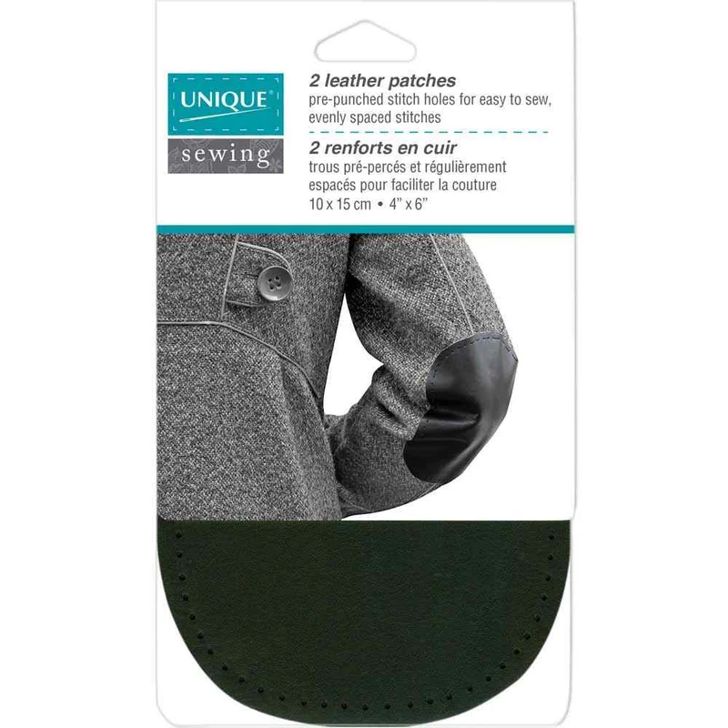 UNIQUE | Patchs en cuir | Noir | Un paquet de 2