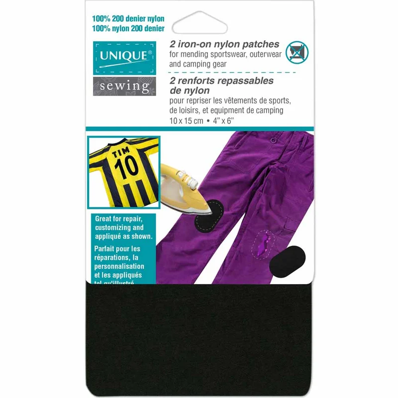 UNIQUE | Patch thermocollant en Nylon | Paquet de 2