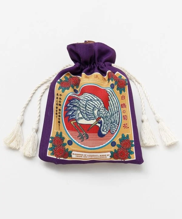 Pochette à cordon à motif Taisho