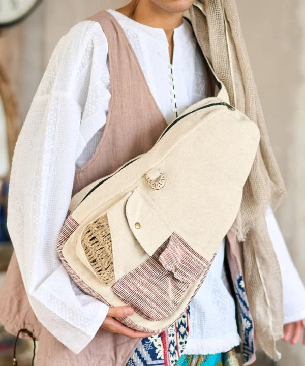 Sac à bandoulière en coton tissé à la main