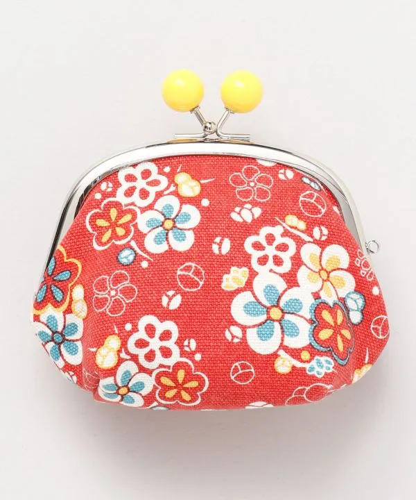 Porte-monnaie à fermoir GAMAGUCHI à motif floral