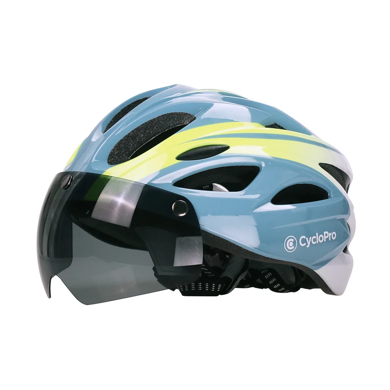 Casque vélo avec visière Bleu et Jaune - Adventure