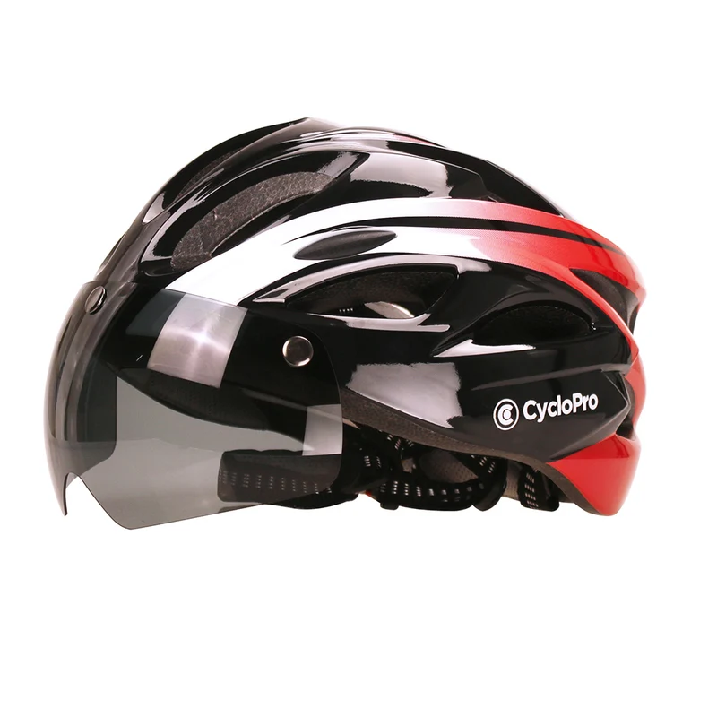 Casque vélo avec visière Rouge et Blanc - Adventure