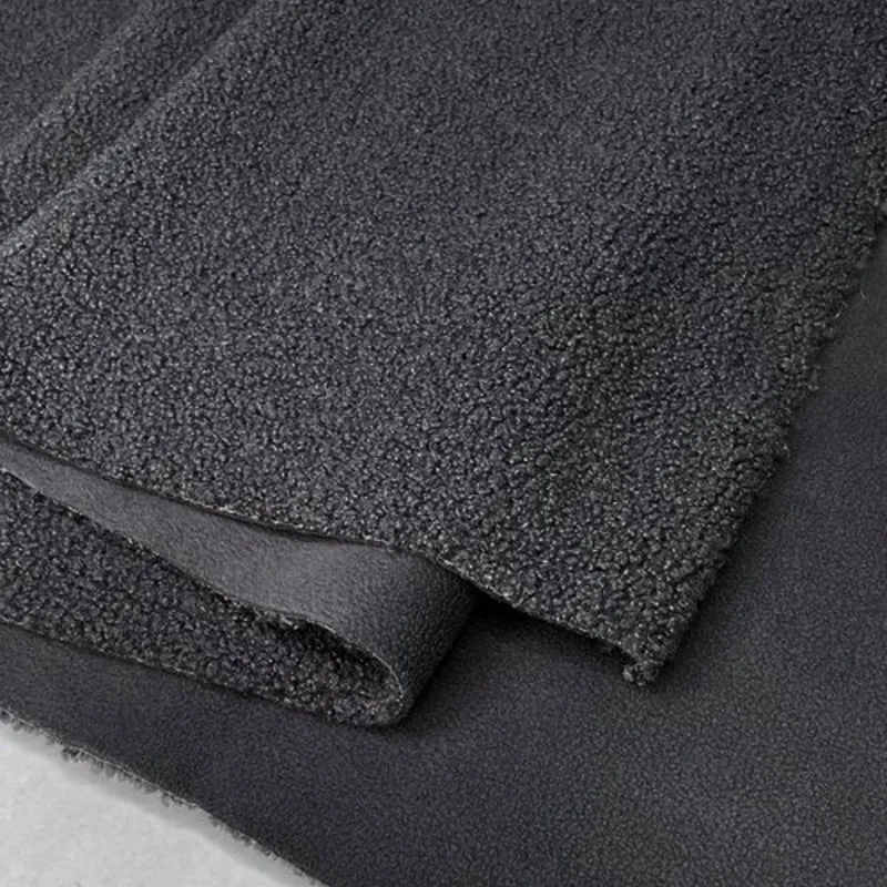 Sherpa avec envers polar | Charcoal | 50 cm | FIN DE ROULEAU