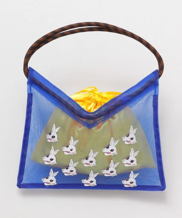 Ensemble sac à main en maille avec pochette à cordon