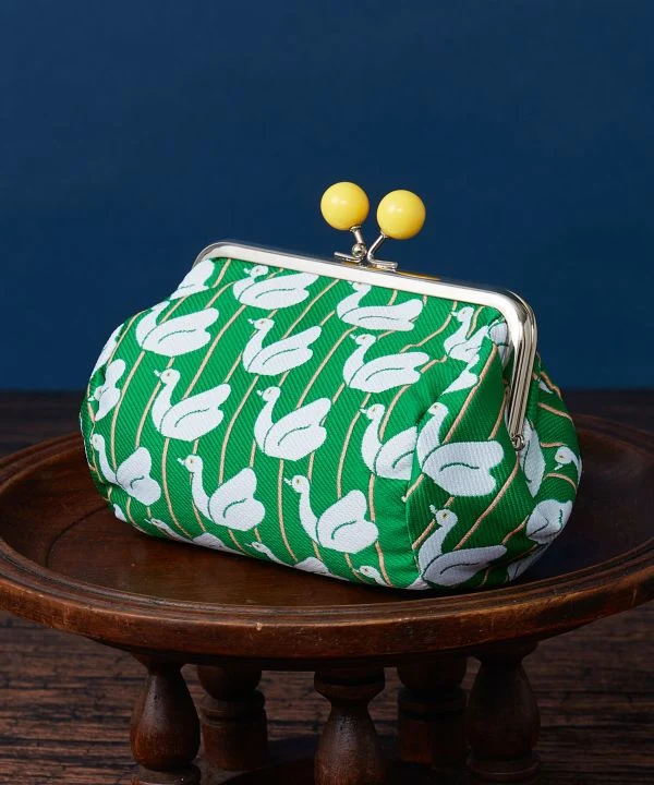 Showa Retro - Pochette baril à fermoir GAMAGUCHI