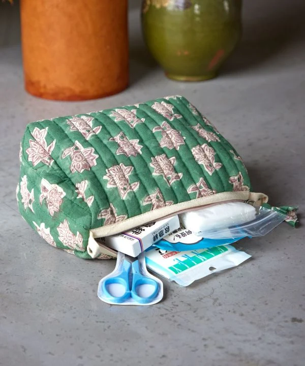 Pochette matelassée à imprimé bloc - M