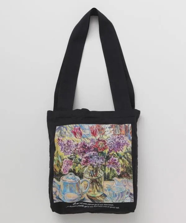 Sac fourre-tout d'art floral en coton biologique