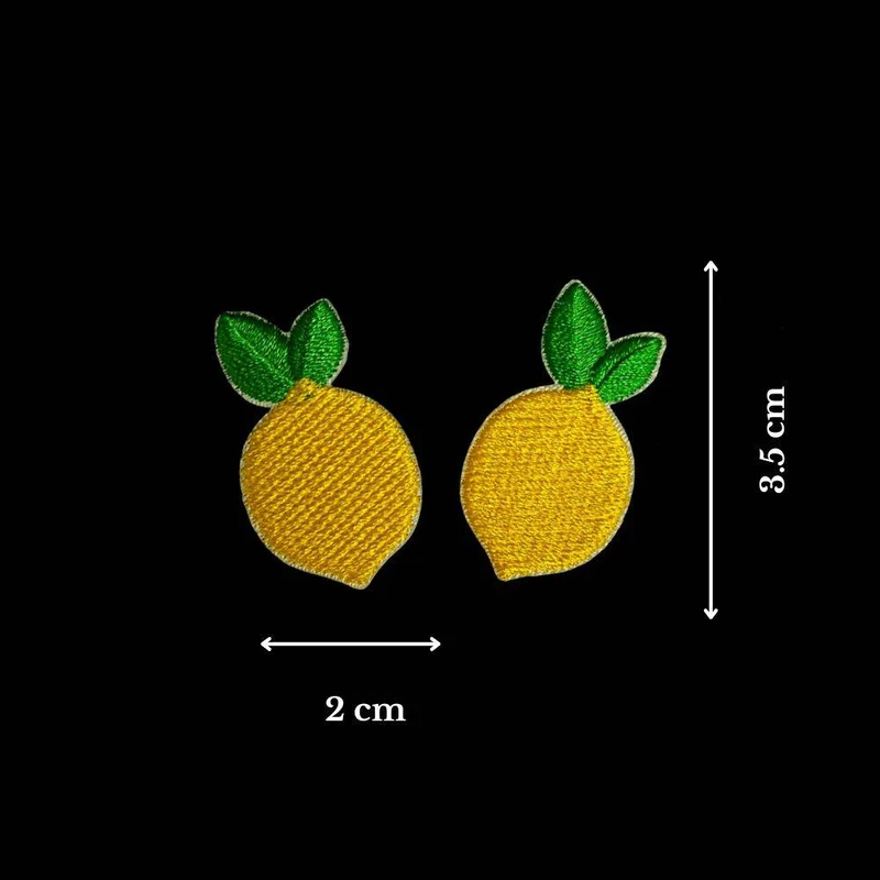 Mini Écussons Brodés Thermocollants Citrons | Paire de 2