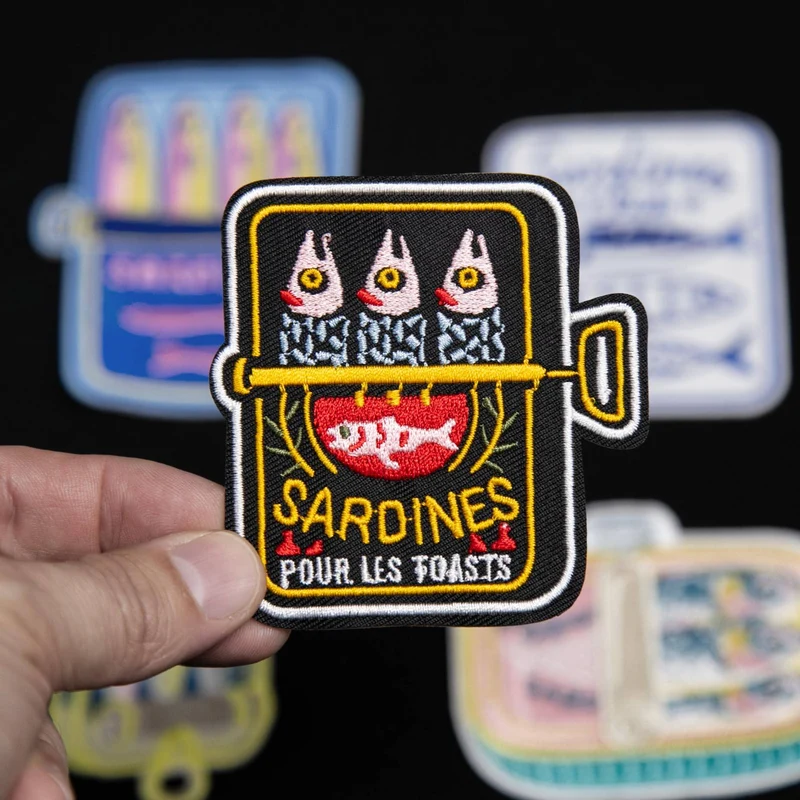 Écusson Brodé Thermocollant | Boîte de Sardines Vintage