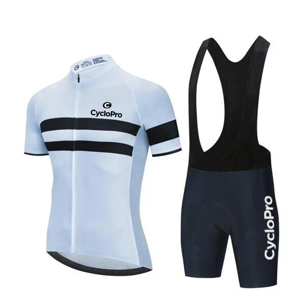 TENUE DE CYCLISTE ROUTE BLANCHE (Bandes Noires) - ELEGANCE+