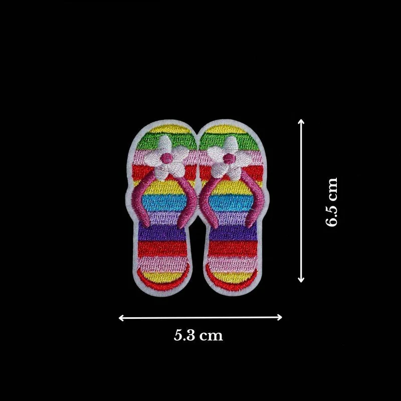 Écusson Brodé Thermocollant | Tongs Arc-en-ciel