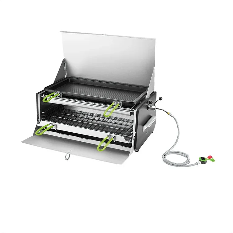 Cuisinière à gaz amovible / barbecue avec grill en acier inoxydable 2650w "BRS16"
