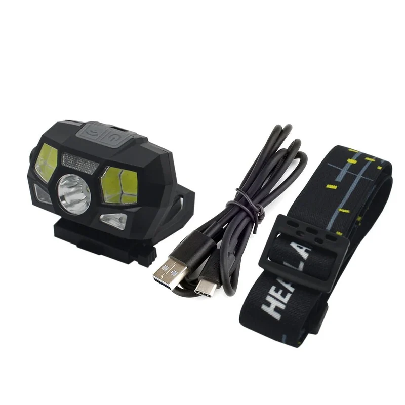 Lampe frontale tactique pour casque avec capteur de signalisation, rechargeable par USB "BOOIU - FAST MICH"