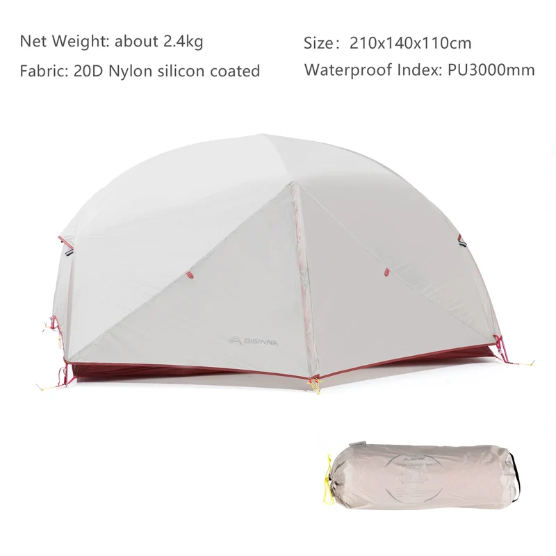 Tente de camping/bivouac pour 2 personnes à doubles-parois avec footprint 2,4kg "BISINNA - ZL031"