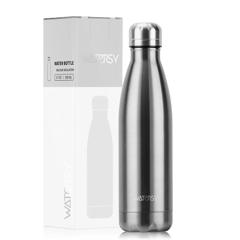 Bouteille d'eau isotherme en acier inoxydable double paroi de 500 ml sans BPA "Watersy - SX-S17"
