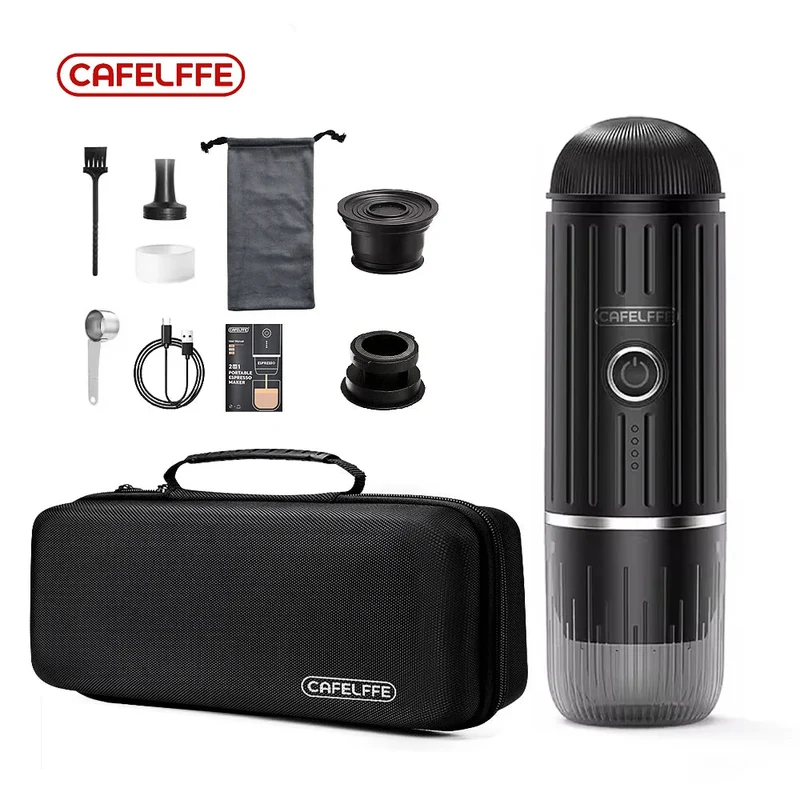 Machine à expresso portable électrique sans fil 19 bars pour le camping, la randonnée et les voyages van-life "Cafelffe - ME2218"