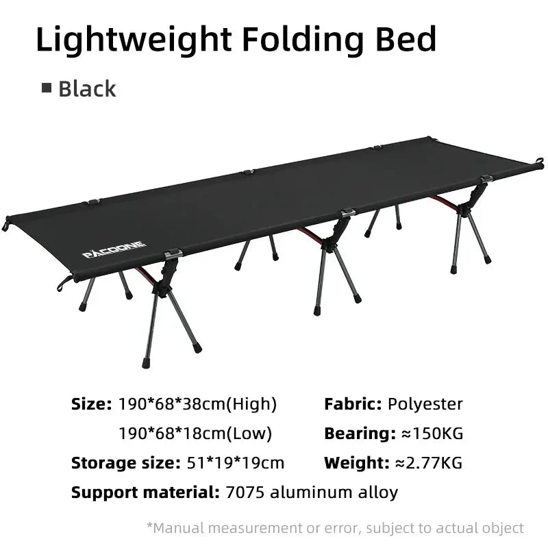 Lit de camping pliable et portable pour le camping, van-life et opérations "Pacoone - Camp bed"