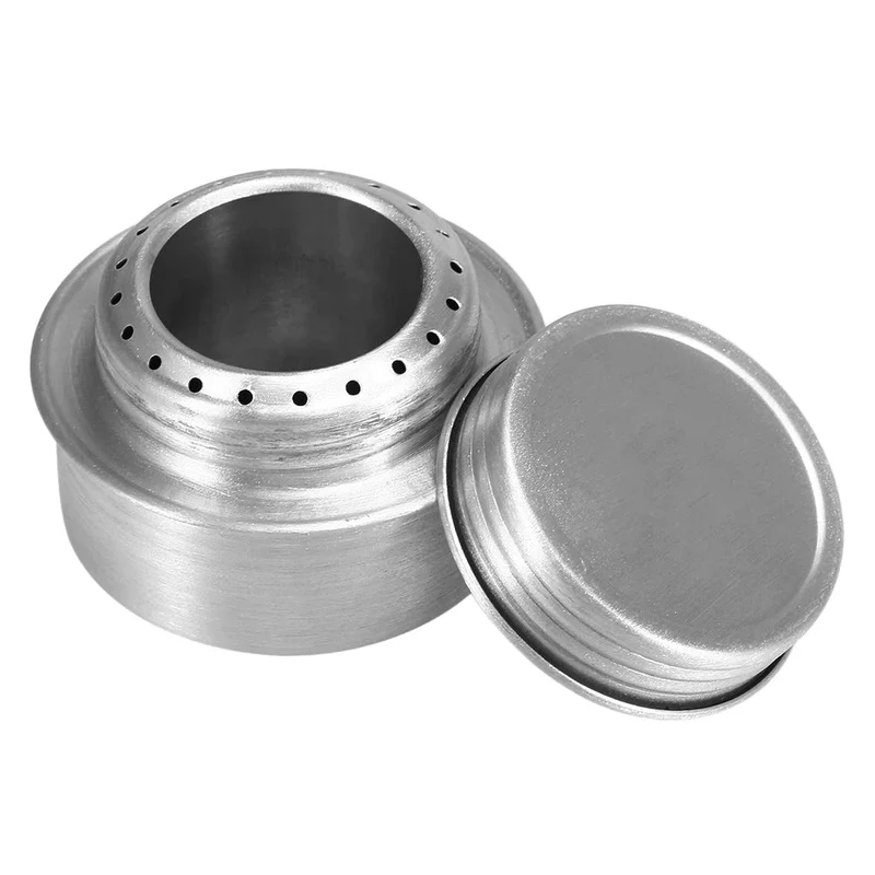 Mini réchaud à alcool d'extérieur en alliage d'aluminium avec couvercle "Lixada - ST025"