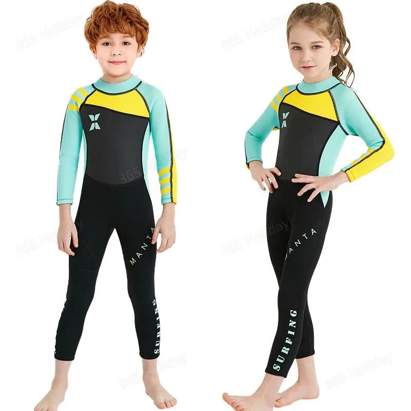 Combinaison de plongée intégrale en néoprène 2,5mm pour enfants "DIVE & SAIL - DS-M150556K"