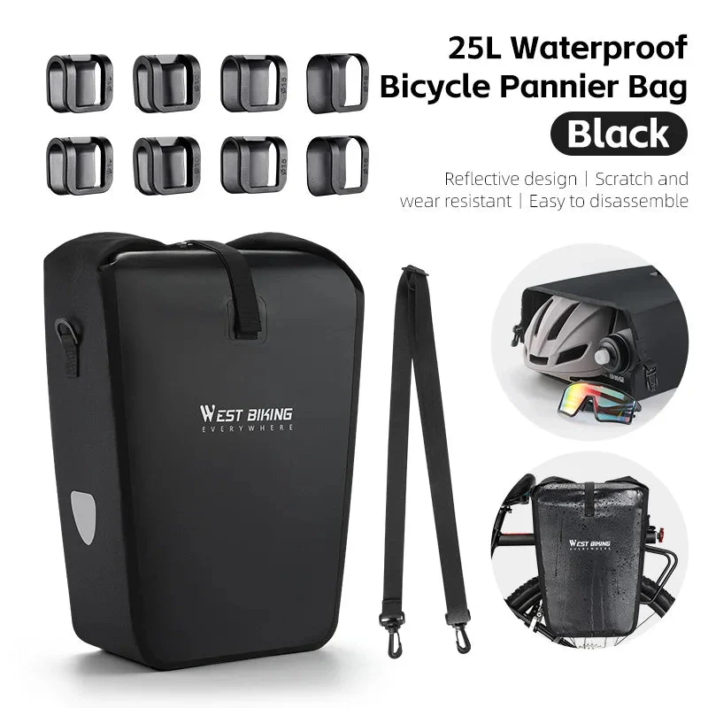 Sacoche de vélo imperméable pour porte-bagages arrière de vélo 25L "West-Biking - YP0707377"