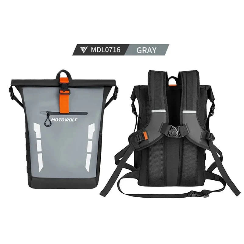 Sac à dos de moto/vélo étanche et réfléchissant 20L "Motowolf - MDL0716"