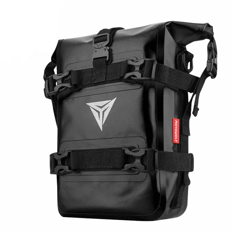 Sacoche de rangement pour cadre de moto ou porte-bagage arrière de vélo 5-8L "MotoWolf - Y-MC0057"