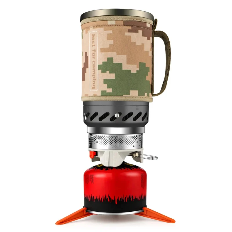 Réchaud de camping portable au propane 1,4 L avec trépied rouge "CAMPEAK - CAMPST-01"