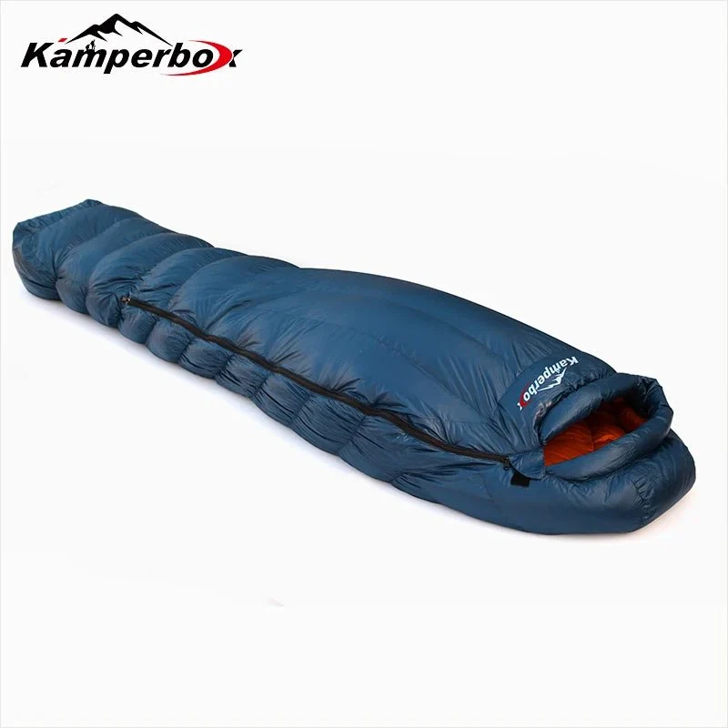 Sac de couchage ultralight 90% duvet canard blanc 800FP DWR -7°C confort 1,45kg "Kamperbox - Elegance 700"