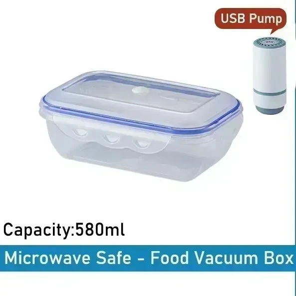 Boîte de conservation sous vide transparente pour aliments compatible micro-ondes "FISHWAVES - Vaccum Fresh Box"