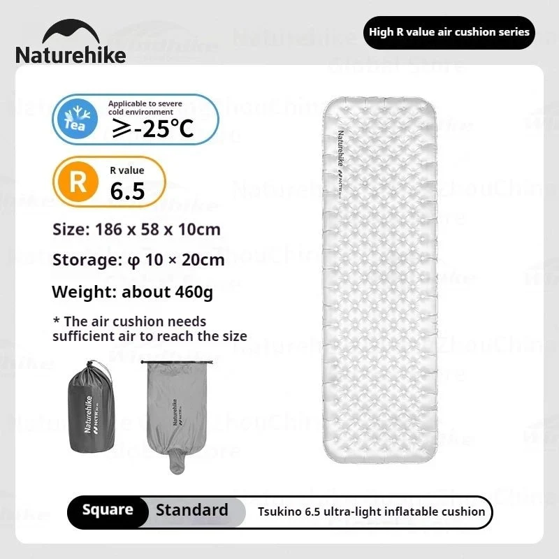 Matelas gonflable de randonnée ultraléger 4 saison à partir de 460g R-value 6.5 "Naturehike – R6.5 Inflatable Mattress"