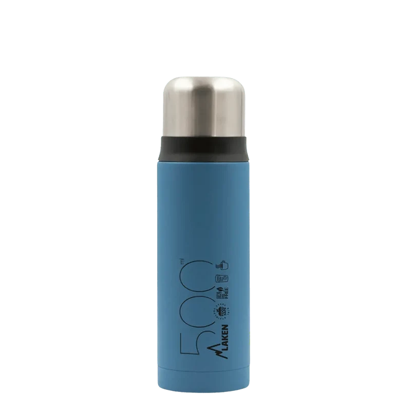 Bouteille isotherme en acier inoxydable à double paroi avec tasse "Laken - Thermos cup 18"