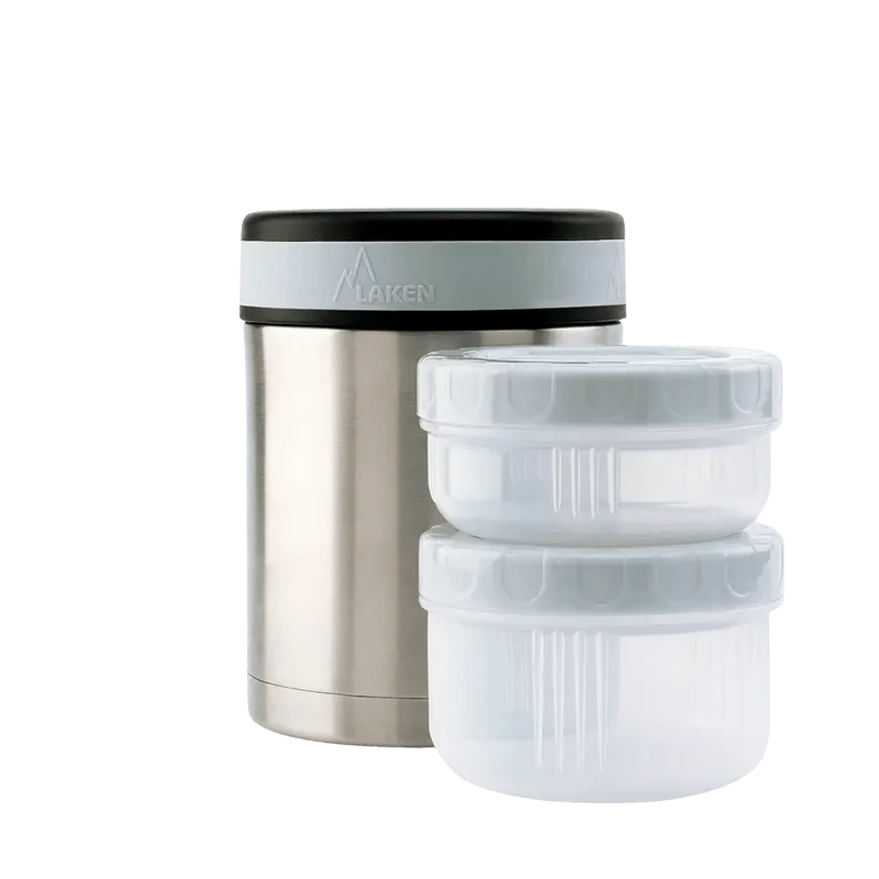 Thermos alimentaire en inox à double paroi pour solides avec housse "Laken - P1 series"