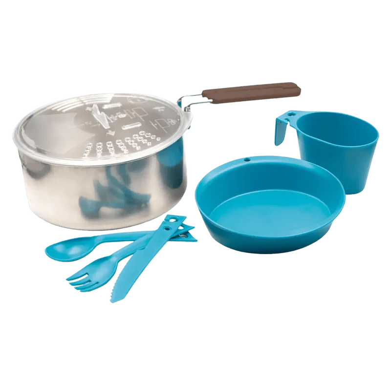 Ensemble popote et couverts en inox et polypropylène pour 1 ou 2 personnes "Laken - LSS16 series"