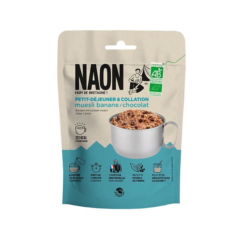 Petit-déjeuner / repas lyophilisé 85g "Naon - Muesli banane-chocolat"