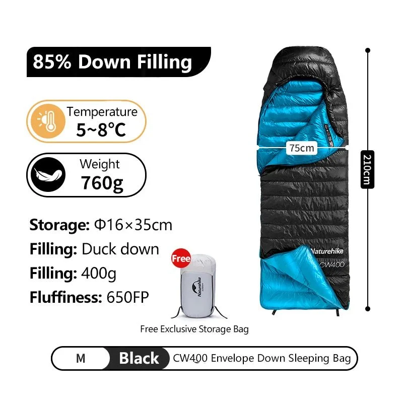 Sac de couchage léger 85% en duvet de canard 650FP à partir de 760g "Naturehike - CW series"