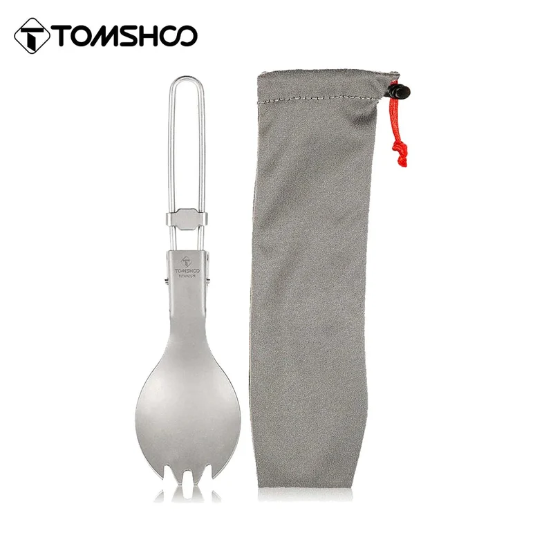 Cuillère-fourchette pliante en titane pour le camping et la randonnée "Tomshoo - Spoon-fork"