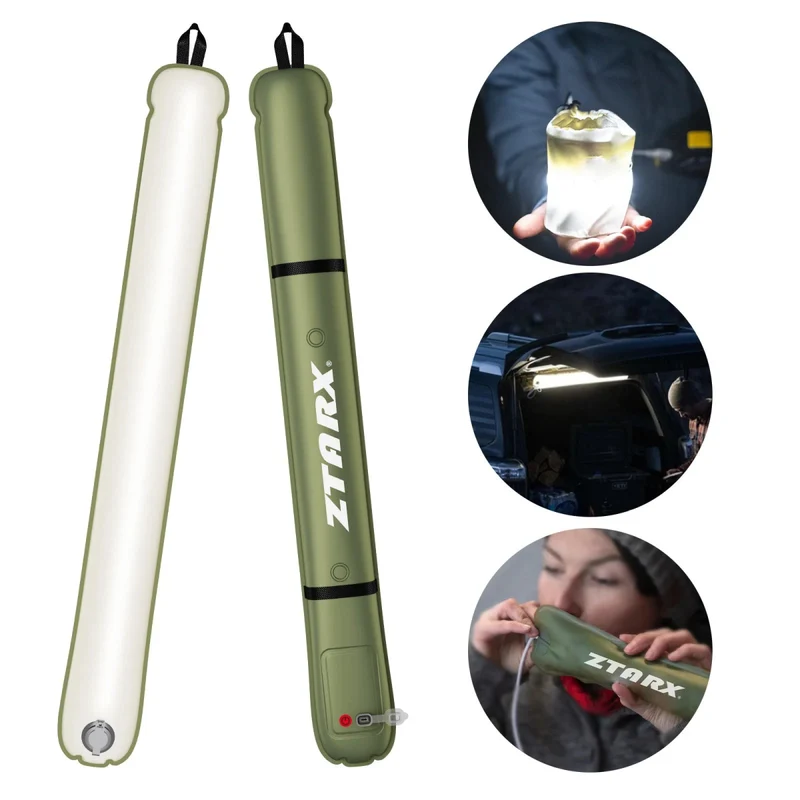Lanterne de camping portable avec ventouse magnétique, gonflable et étanche "Ztarx - Light Tube"
