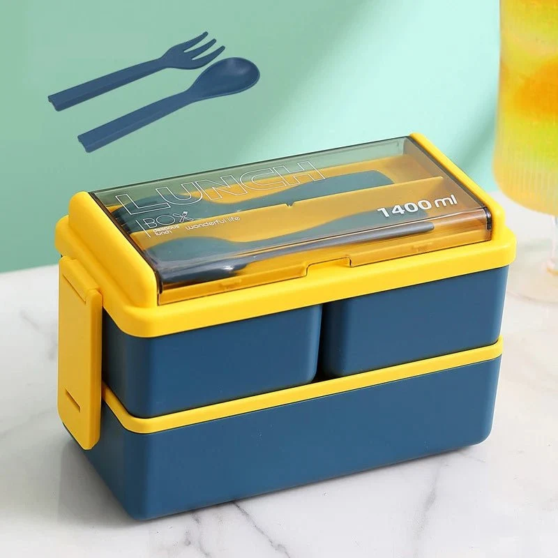 Boîte à déjeuner / boîte à Bento portable avec fourchette et cuillère "Wonderful Life - Lunch Box FF-10"